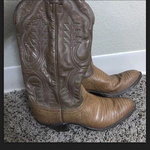 70s Tony Lama Cowboy Boots Sz 6.5 B Vintage Snake